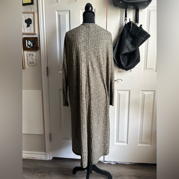 french laundry sage green minimalist lightweight open front duster cardigan - Picture 5 of 6